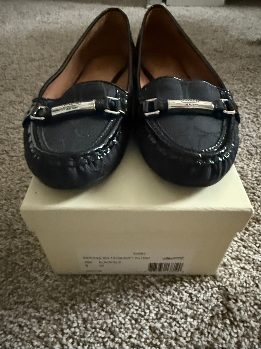 Coach Black Patent Leather Bit Loafers